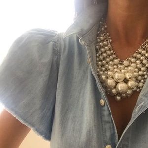 Faux Pearl Statement Necklace